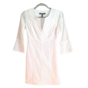 BCBG MaxAzria Darcy White Mini Dress A-Line Go-Go Retro MSRP $248 EUC!